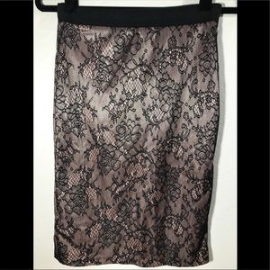XOXO black lace layered lined pencil skirt Small